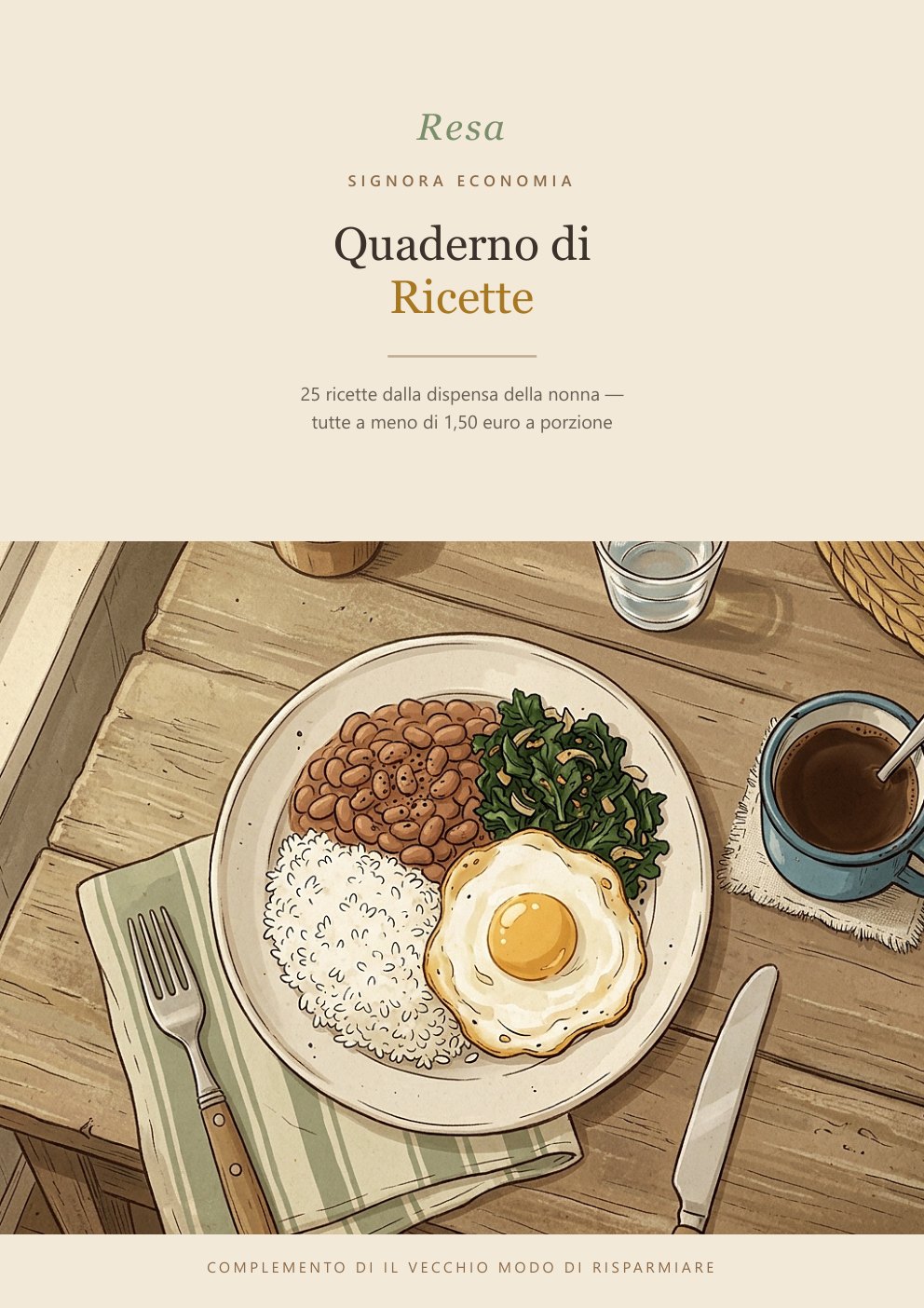 La copertina del Quaderno di Ricette